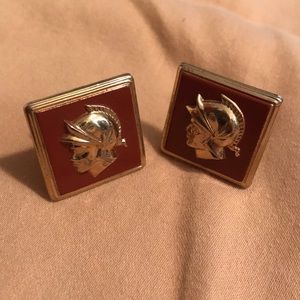 Nice swank red and gold Trojan men’s cufflinks